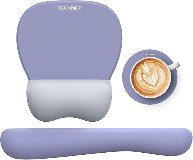 TECKNET Gel Mouse Pad Set with Wrist Rest and Keyboard Wrist Rest, Ergonomic by Tecknet