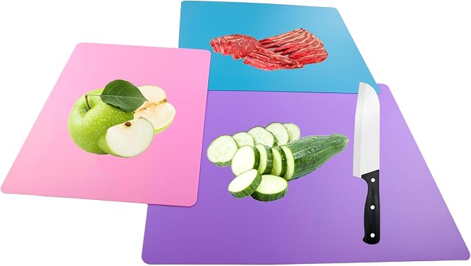 7 Pieces Flexible Cutting Board mats, Plastic Cutting Boards - Image 7
