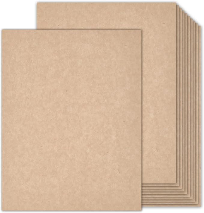 100 Sheets Parchment Cardstock 8.5 x 11 Textured Printer Paper, Goefun 90lb Tan by Goefun