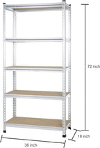 Amazon Basics Double Post Press Board 5 Tier Shelf 36 x 18 x 72, Aluminum | - Image 2