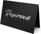 10 Pack Black Reserved Table Signs by Iricus