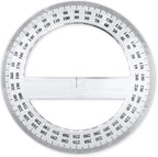 Pack of 24, 360-degree Protractor, 12.5cm Diameter, Crystal Clear - Image 3