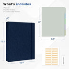 Ospelelf Vintage Hardcover 3 Ring 1 inch Leather Binder, Professional Binders - Image 5