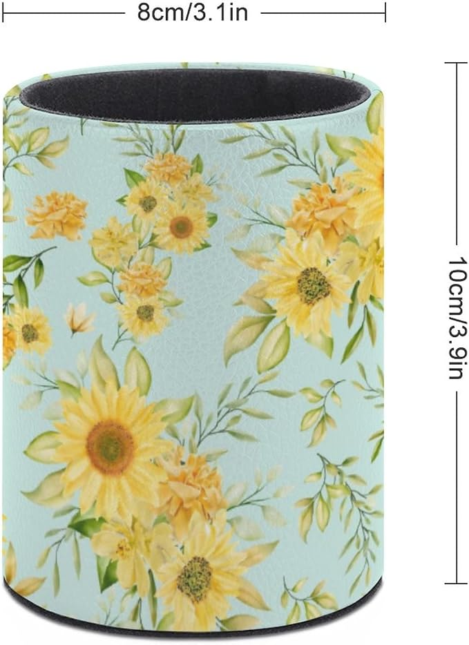 DIYYAO Personalize Sunflower Pattern Circular Pen Holder - Image 2