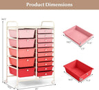 DORTALA 15-Drawer Rolling Storage Cart - Image 3