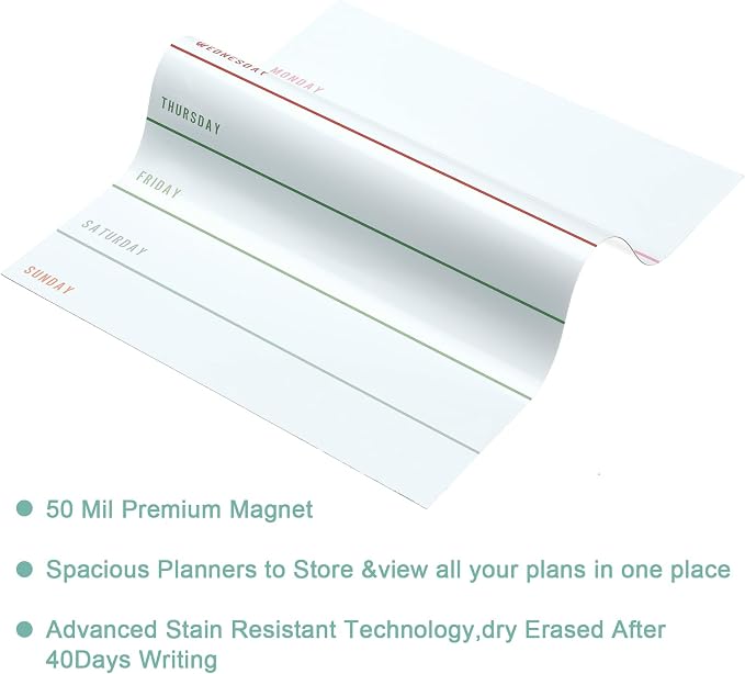 2 Pieces Magnetic Weekly Dry Erase Boards Erasable Weekly Calendars Whiteboard - Image 7