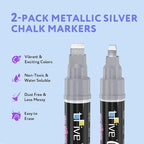 TFIVE Metallic Silver Liquid Chalk Markers - Image 2