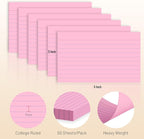 300 Count Index Cards 3 x 5 Inch Ruled Pink Index Cards, Flash Cards College - Image 2