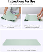 YSAGi Leather Desk Protector, Office Mat, Large Mouse Mat, Non-Slip PU Leather - Image 9