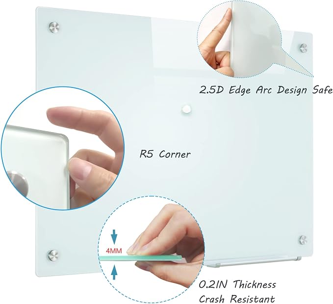 Magnetic Dry Erase Glass WhiteBoard - Image 2