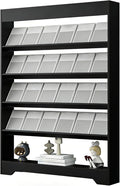LHIUGE 5-Layer Brochure Display Rack, Freestanding Wooden Magazine Rack by LHIUGE