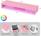 TV Riser Stand with LED Lights, 42.5" Super Large Monitor Stand Riser, Tabletop - Image 2