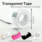 Zizlurnar 12 Rolls Transparent Tape Refills Rolls, 1 in Core，3/4 x 1000 in，Gift - Image 2