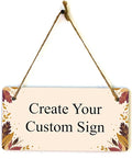 Signs ByLITA Autumn Leaves Personalized Hanging Wall or Door Sign | Custom by SignsByLITA