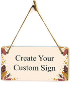 Signs ByLITA Autumn Leaves Personalized Hanging Wall or Door Sign | Custom by SignsByLITA