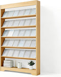 LHIUGE 6-Layer Brochure Display Rack, Freestanding Wooden Magazine Rack by LHIUGE