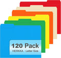 File Folder, HERKKA 120 Pack 1/3 Cut Tab File Folders, Colored File Folders by HERKKA