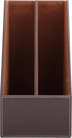 KINGFOM Wooden Leatherette Desktop File Folder Organizer and Document File - Image 4