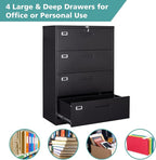 MIIIKO 4 Drawer Lateral File Cabinet - Image 6