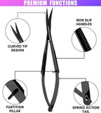 Cross Edge Curved Spring Scissors 5 Inch Stainless Steel Precision Eyebrow & - Image 3