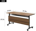 Folding Conference Table, Modern Office Conference Room Tables, Flip-Top Mobile - Image 3