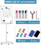 Nicpro Mobile Whiteboard 36"x 24" Magnetic Dry Erase Board, Height Adjustable - Image 8