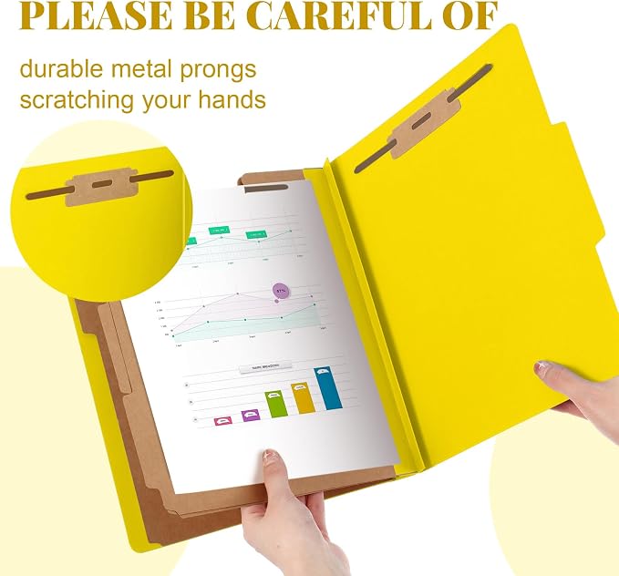 Skyygemm 48 Pcs Classification Folders Letter Size, 3 Divider Pressboard File - Image 4