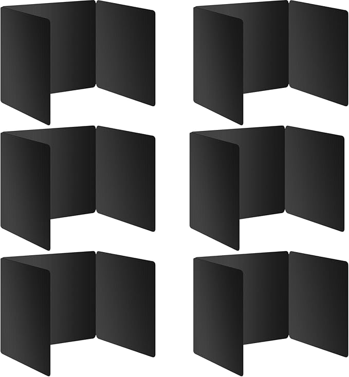 6 Pack Black Desk Dividers for Students, Privacy Shields Folder for Students by bcabo