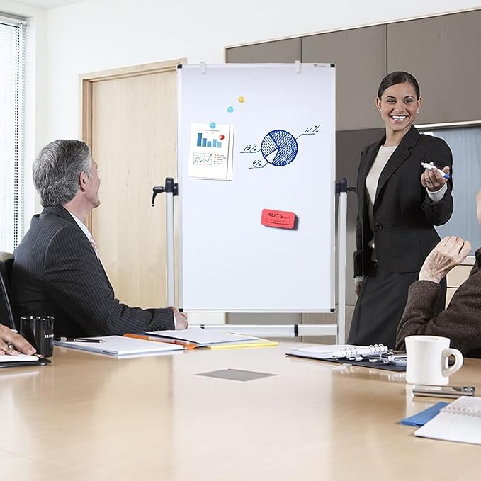 VIZ-PRO Double-sided Magnetic Mobile Whiteboard, 48 x 24 Inches, Portrait - Image 6