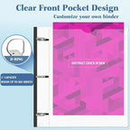 INFUN 1 Inch Telescoping 3 Ring Binder Black+White - Image 4