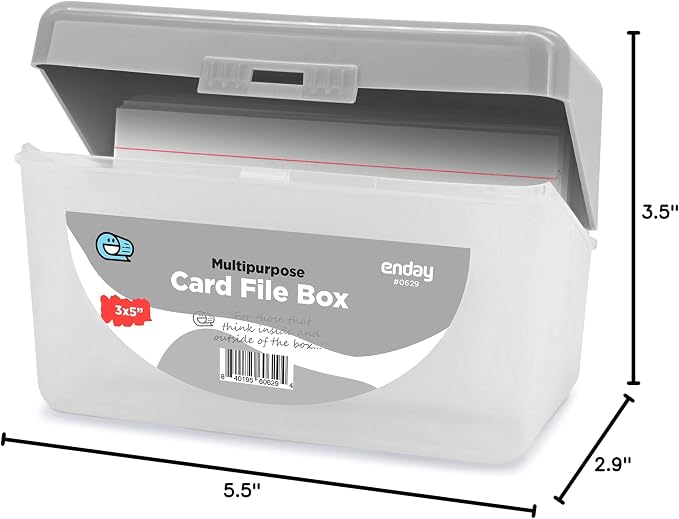 Enday Index Card Holder Grey, 3x5 Note Flash Card Organizer Case, Stackable - Image 8