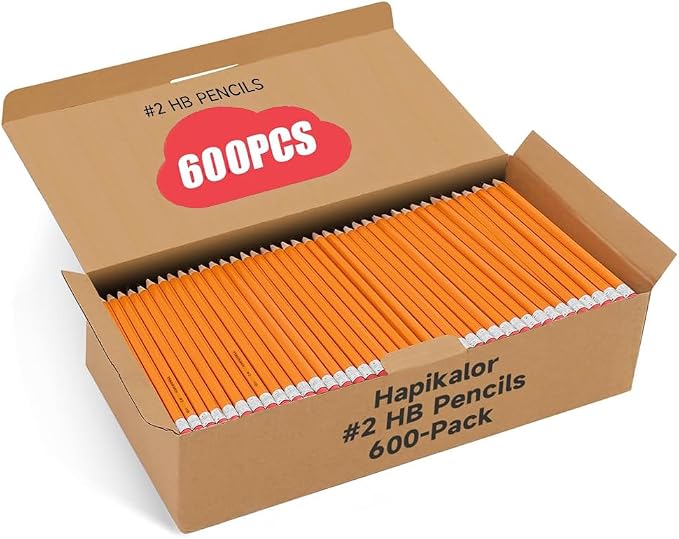 600 Pack Sharpened #2 HB Pencils by Hapikalor