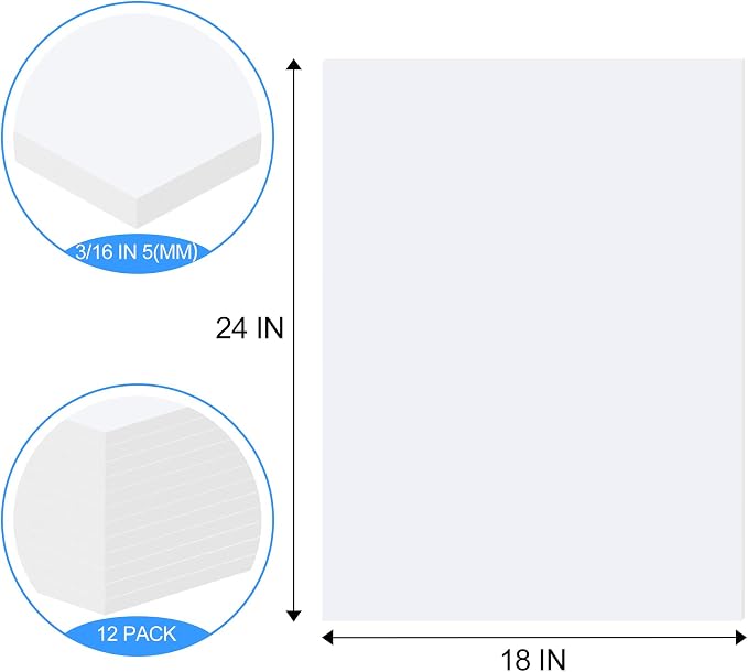 ToLanbbt 12 Pack White Foam Board, Displaying - Image 2