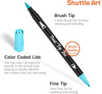 Shuttle Art Pastel Brush Pens, 56 Pastel Colouring Pens, Dual Tip Brush Markers - Image 3