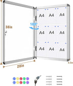 Mifuro 38"x28" Enclosed Bulletin Board, Lockable Weather-Resistant Aluminum - Image 5