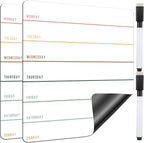 2 Pieces Magnetic Weekly Dry Erase Boards Erasable Weekly Calendars Whiteboard by Outus