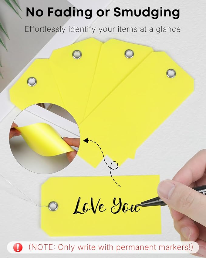 Uniclife 120 Pcs Yellow Plastic Tags - Image 5