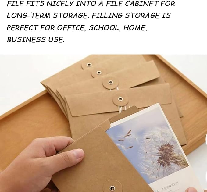 10pcs A4 Kraft Paper Envelopes Portfolio Foolscap File Folders Document Folder - Image 3