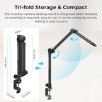 SMALLRIG Overhead 3-Section Desktop Camera Bracket, Damping Boom Arm Desk Mount - Image 5