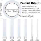 SmaringWing Double Sided Tape for Crafts, 6 Rolls Multi-Size Double-Sided - Image 2