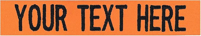 Custom Uniform Name Tapes Solid Colors. Orange Fabric, 5 Inch Sew on by NORTHERNSAFARI