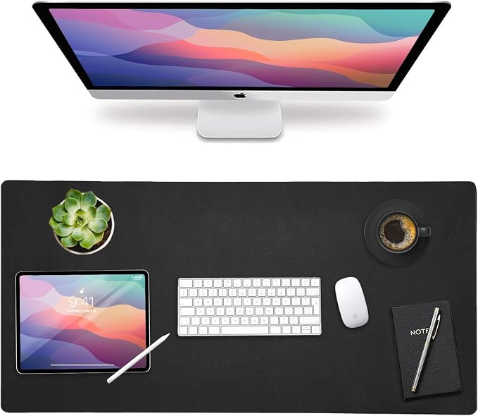 Vine Creations Leather Desk Protector, Non Slip 32" x 17" Office Desk Mat by VineCreations