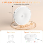Warm Color LED Closet Lights Motion Sensor Step Light, USB Rechargeable Battery - Image 2