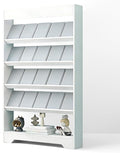 LHIUGE 5-Layer Brochure Display Rack, Freestanding Wooden Magazine Rack by LHIUGE