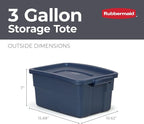 Rubbermaid Roughneck Tote 3 Gal, 6 Pack, Made in USA, Dark Indigo Metallic - Image 2