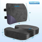 CloudBliss Seat Cushion, Office Chair Cushion, Car Seat Cushion, Lumbar Support - Image 2
