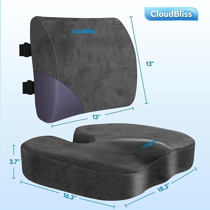 CloudBliss Seat Cushion, Office Chair Cushion, Car Seat Cushion, Lumbar Support - Image 2