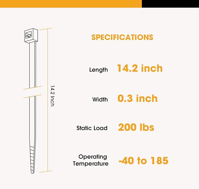 14 Inch Zip Ties Heavy Duty, Farm Home and Office - Image 4