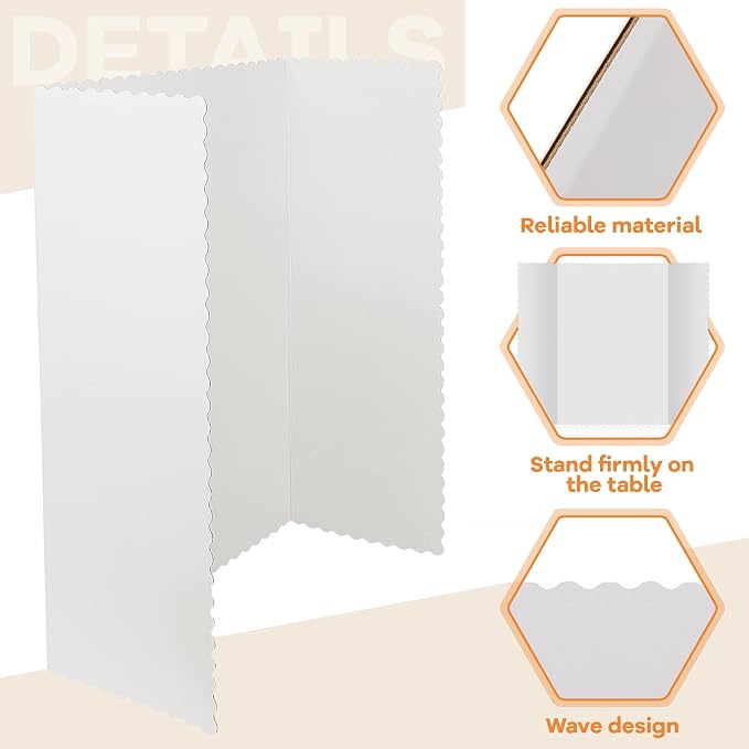 Henoyso 12 Pcs 14 x 22 Inch White Trifold Poster Board Large Tri Fold - Image 3