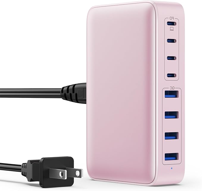 USB C Charger 200W USB C Charger Block, Upgraded GaN III 8-Port Fast Charging by GKUTW